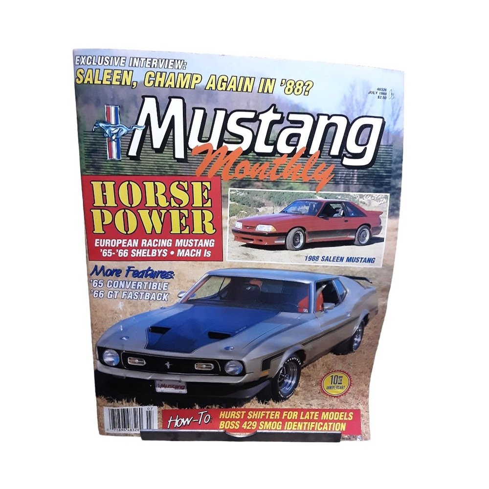 Mustang Monthly Magazine July 1988 Ford Saleen Shelby Vintage